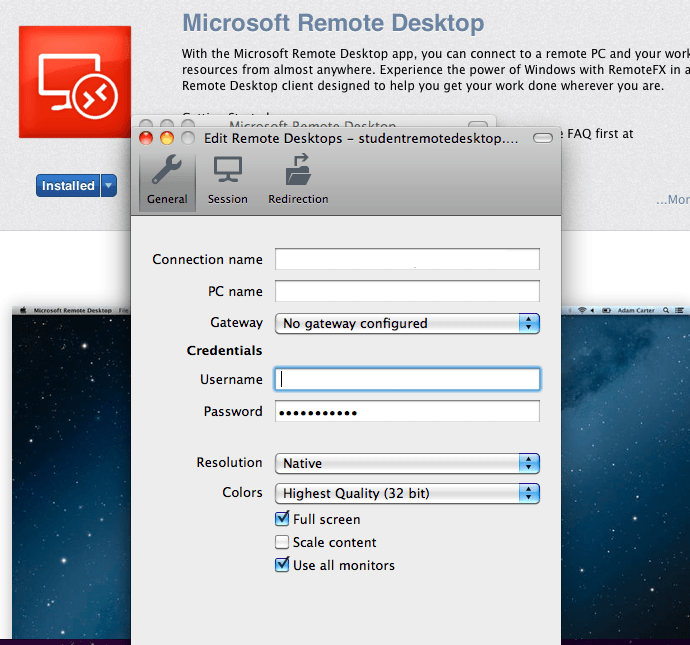 mac microsoft remote desktop app gateway